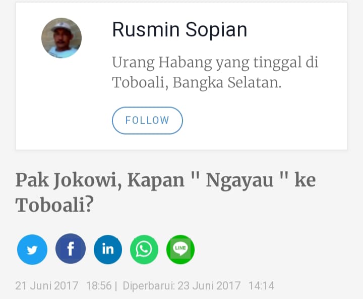 Salah satu artikel karya Rusmin Sopian dengan judul bahasa habang