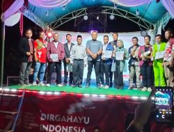 Meriahkan HUT Ke-78 RI, Camat & Kapolsek Simpang Rimba Gelar Lomba Karaoke