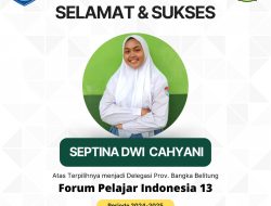 Pelajar SMA N 1 Payung Wakili Bangka Belitung di Ajang Forum Pelajar Indonesia Ke-13 oleh lembaga Indonesia Student and Youth Forum (ISYF).