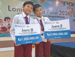 2 Pelajar SDN 5 Tiram Rebut 2 Tempat Terhormat di Lomba Baca Puisi Tingkat SD Se- Babel.